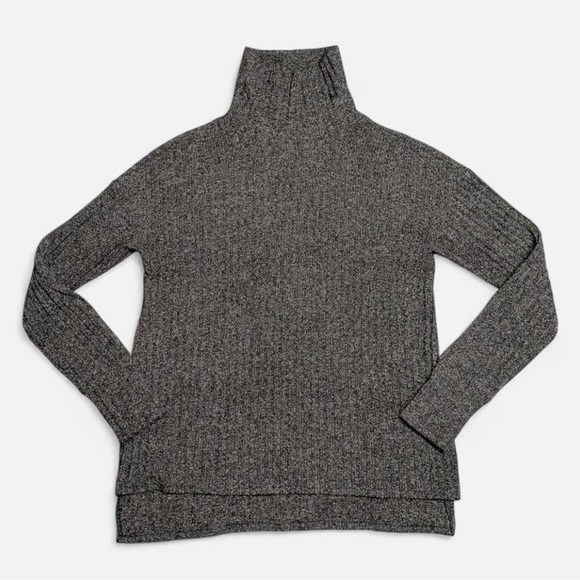 Athleta Ribbed Turtleneck Sweater Charcoal Gray Long Sleeve Size Small - Picture 6 of 6